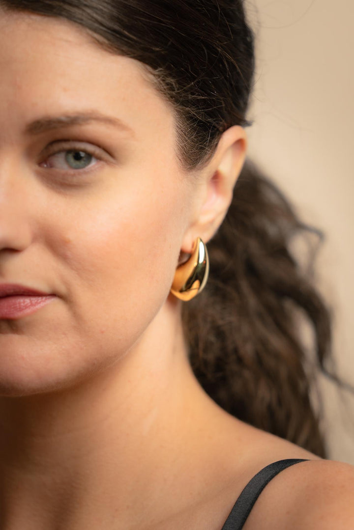 Bottega Dupes Chunky Teardrop Earrings in 14k Gold Plated yellow