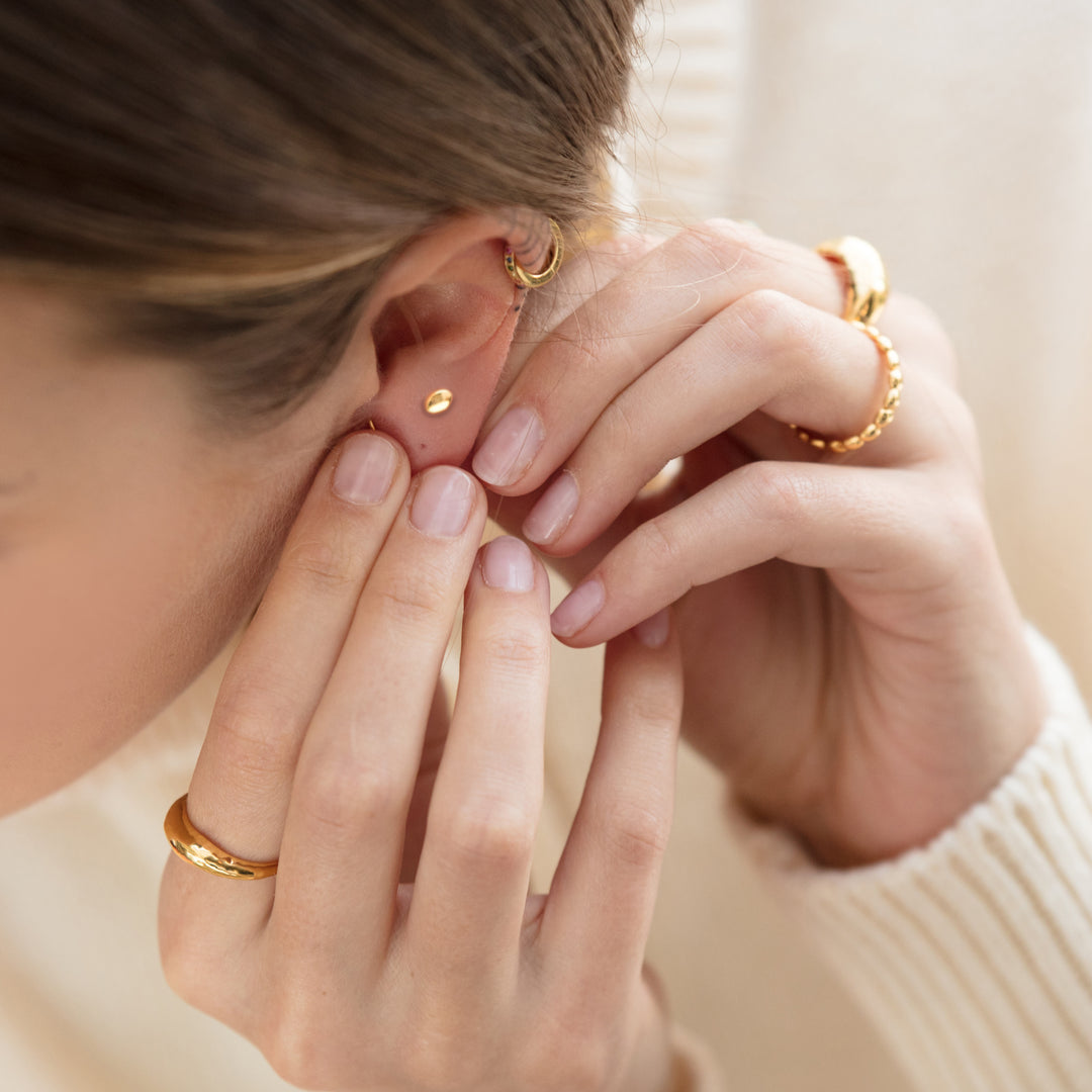 Nura Mini Nugget Stud Earrings