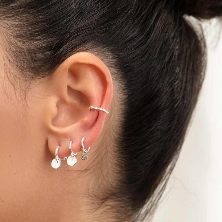 Siren Muse Disc Mini Huggie Earrings