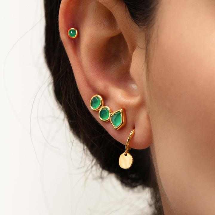 Siren Muse Disc Mini Huggie Earrings