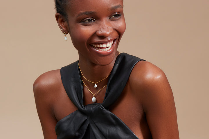 Nura Keshi Pearl Drop Earrings