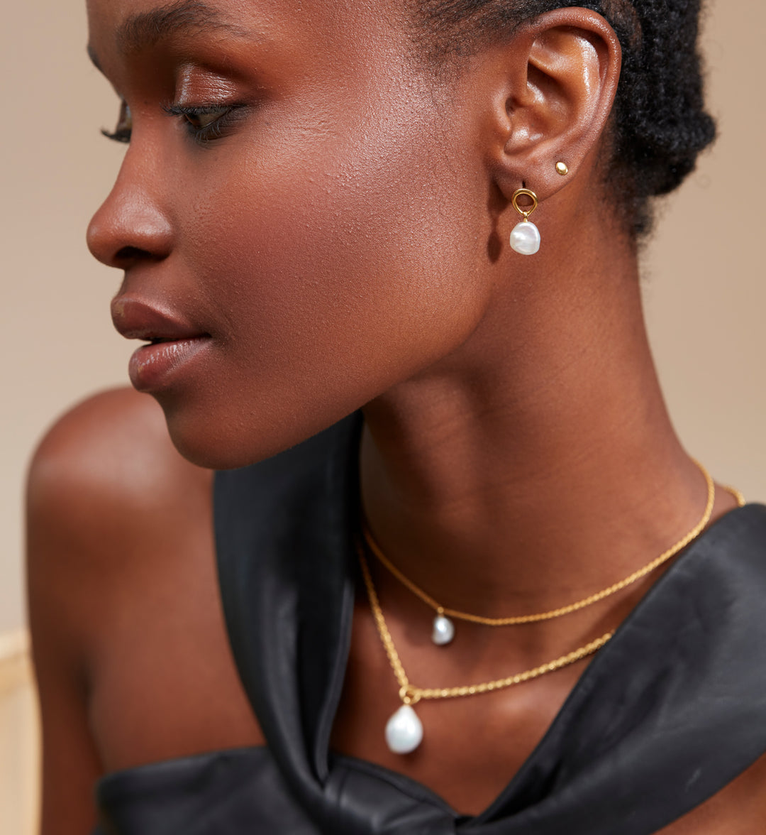 Nura Keshi Pearl Drop Earrings