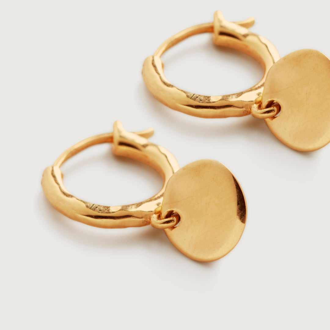 Siren Muse Disc Mini Huggie Earrings