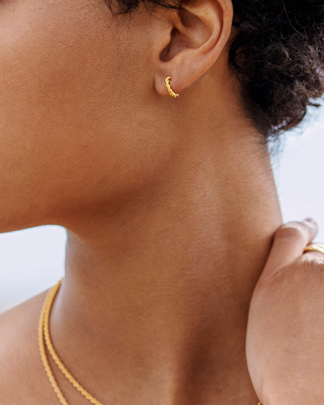Corda Mini Huggie Earrings