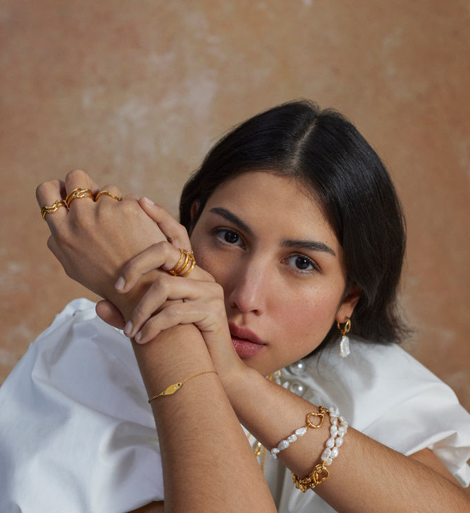 Amy Powney Keshi Pearl Large Hoop Earrings