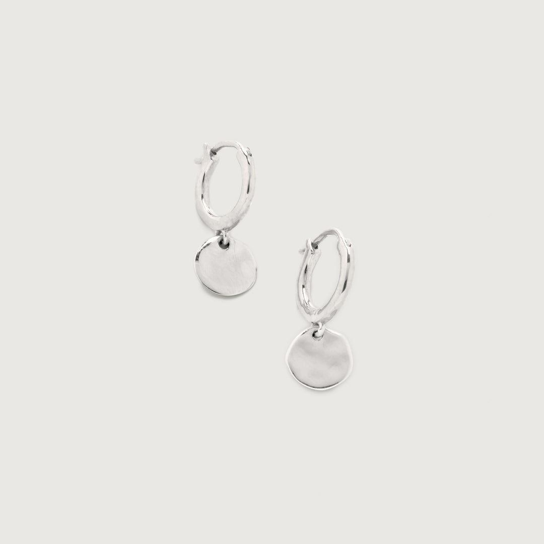 Siren Muse Disc Mini Huggie Earrings