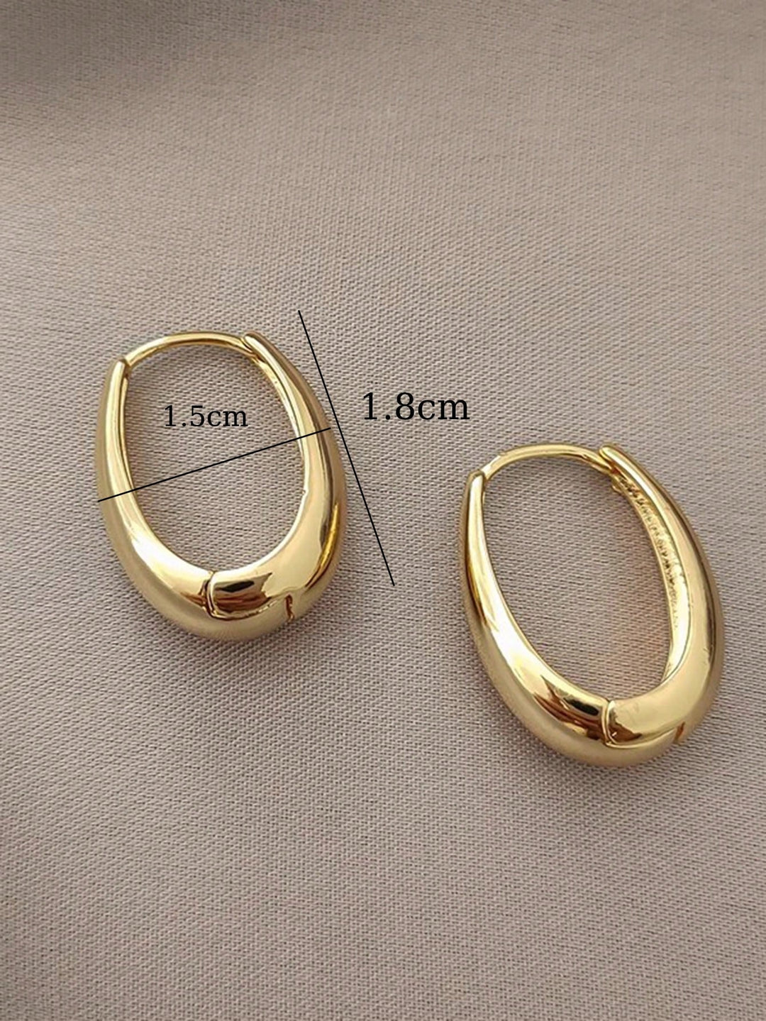 Korean Minimalist Gold-Plated Peanut Shaped Hoop Earrings