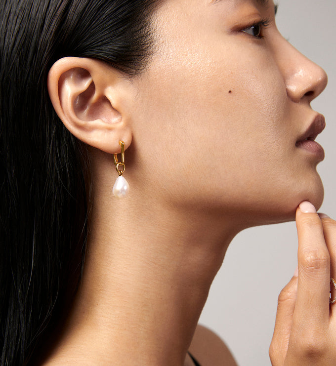 Alta Capture Pearl Huggie Earrings