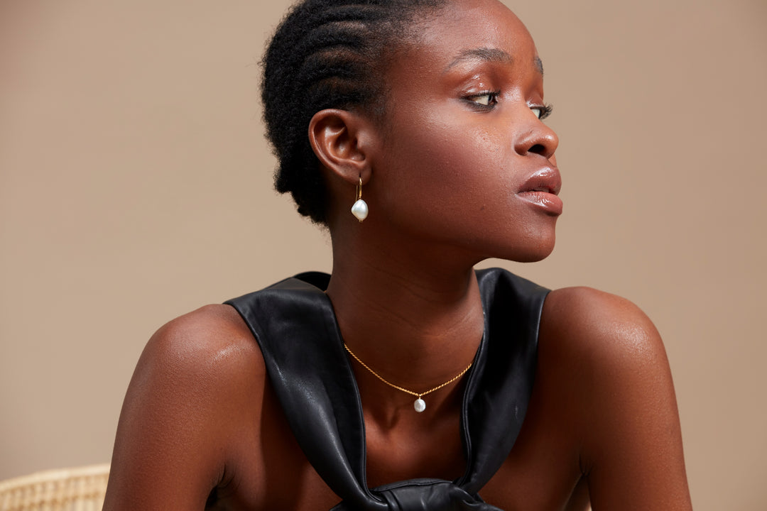 Nura Keshi Pearl Wire Earrings