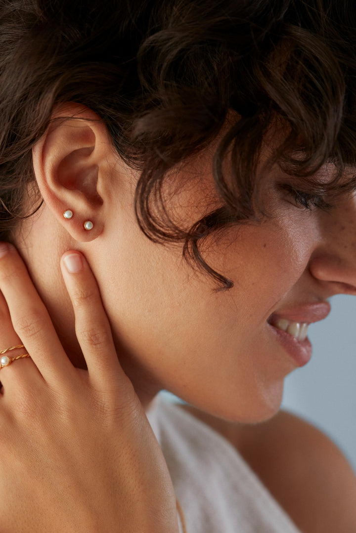 Mini Pearl Stud Earrings