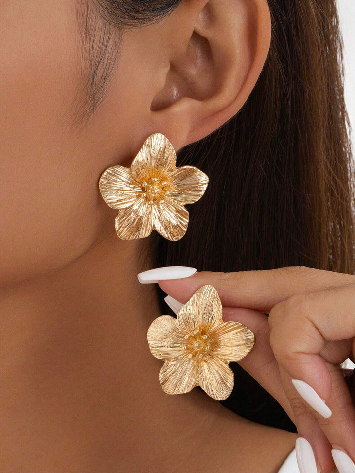 Exquisite Floral Stud Earrings - Dopamine-Inspired