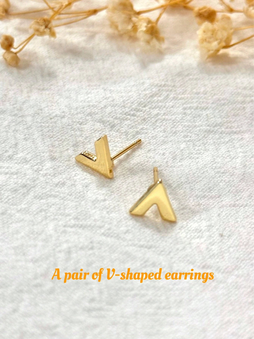 Geometric Hollow Diamond-Shaped Front & Rear Earrings | Two-Way Ear Jacket Design - Gold