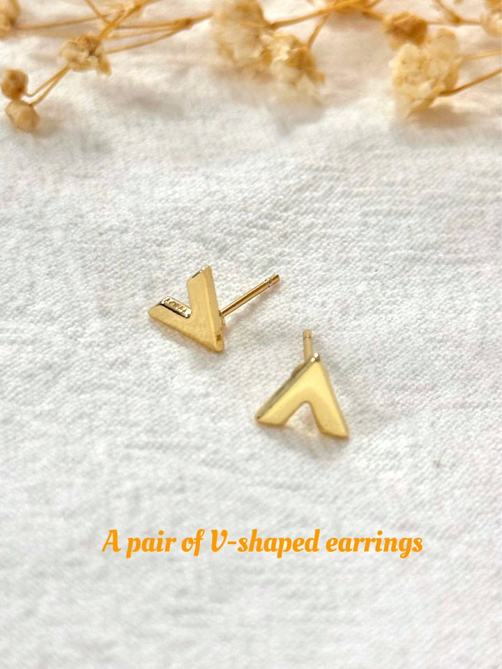 Geometric Hollow Diamond-Shaped Front & Rear Earrings | Two-Way Ear Jacket Design - Gold