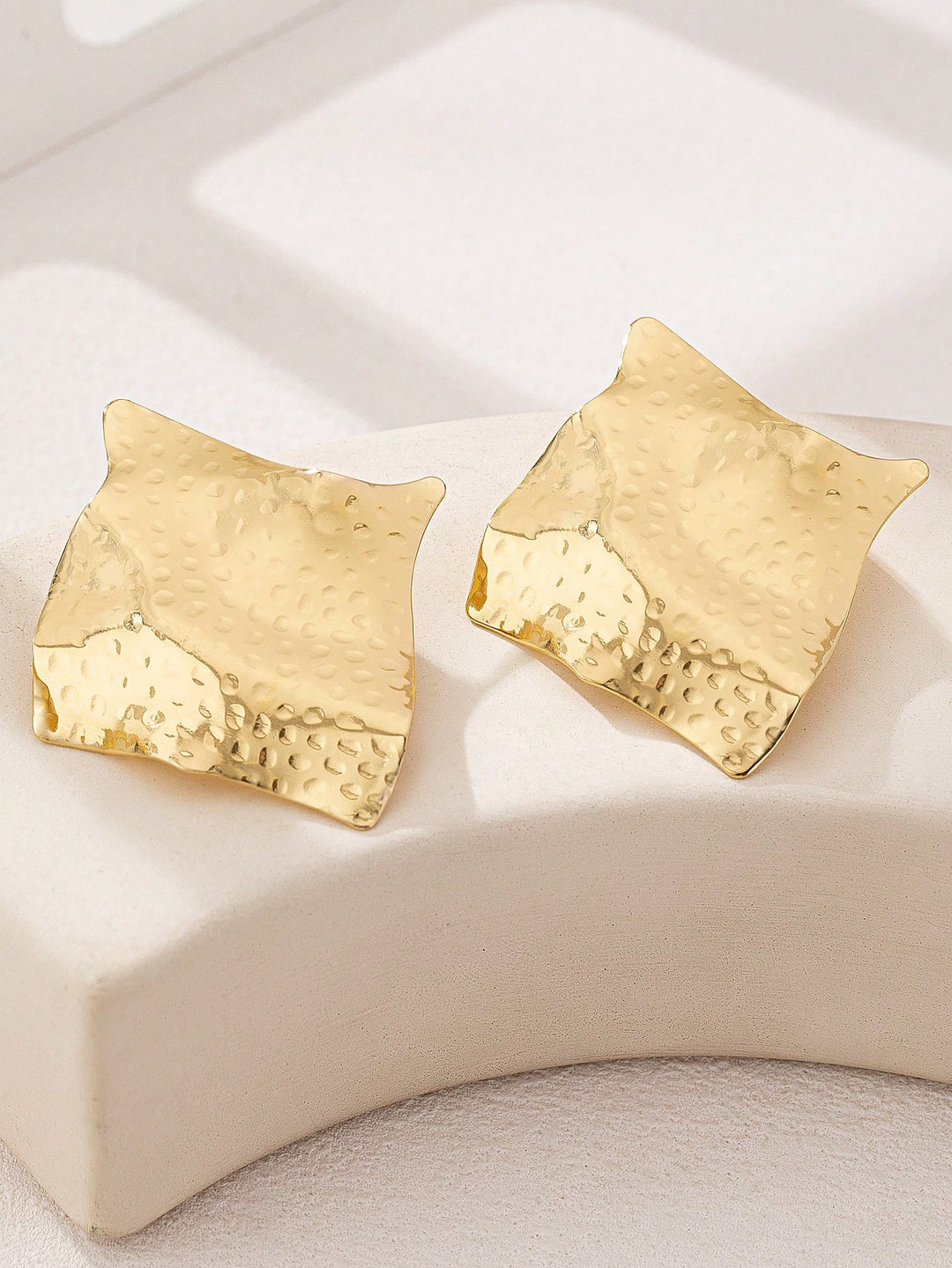 Geometric Chic Iron Plate Square Earrings for Women