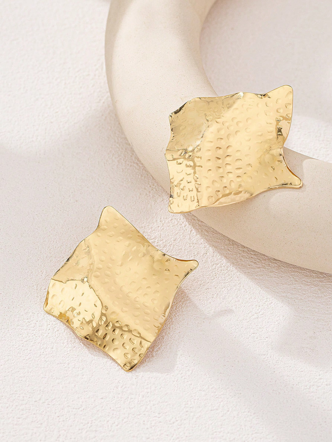 Geometric Chic Iron Plate Square Earrings for Women