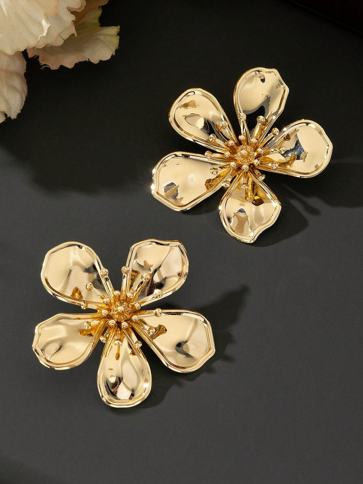 5-Petal Flower Stud Earrings for Women - Vintage Palace Style