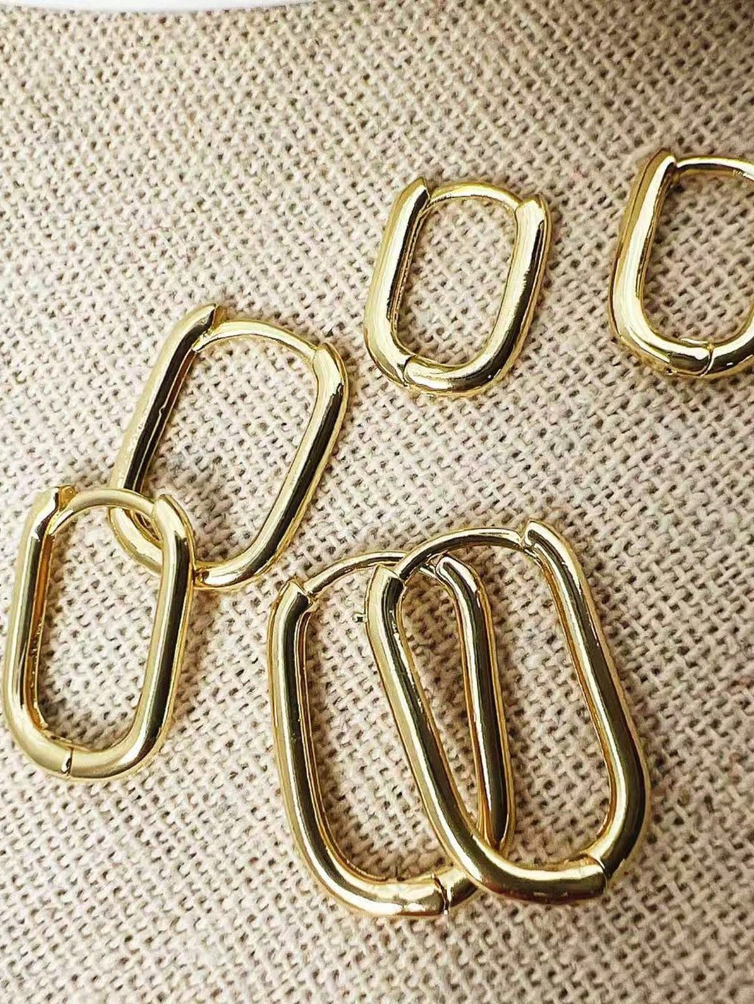 3 Pairs Minimalist Versatile Metal Square Stacking Earrings Set