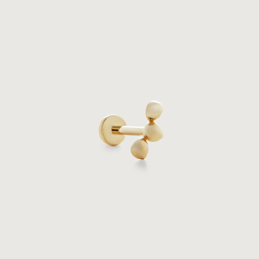 Mini Nugget Cluster Flat Back Piercing Stud