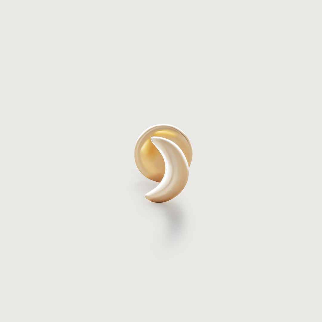 Crescent Moon Flat Back Piercing Stud