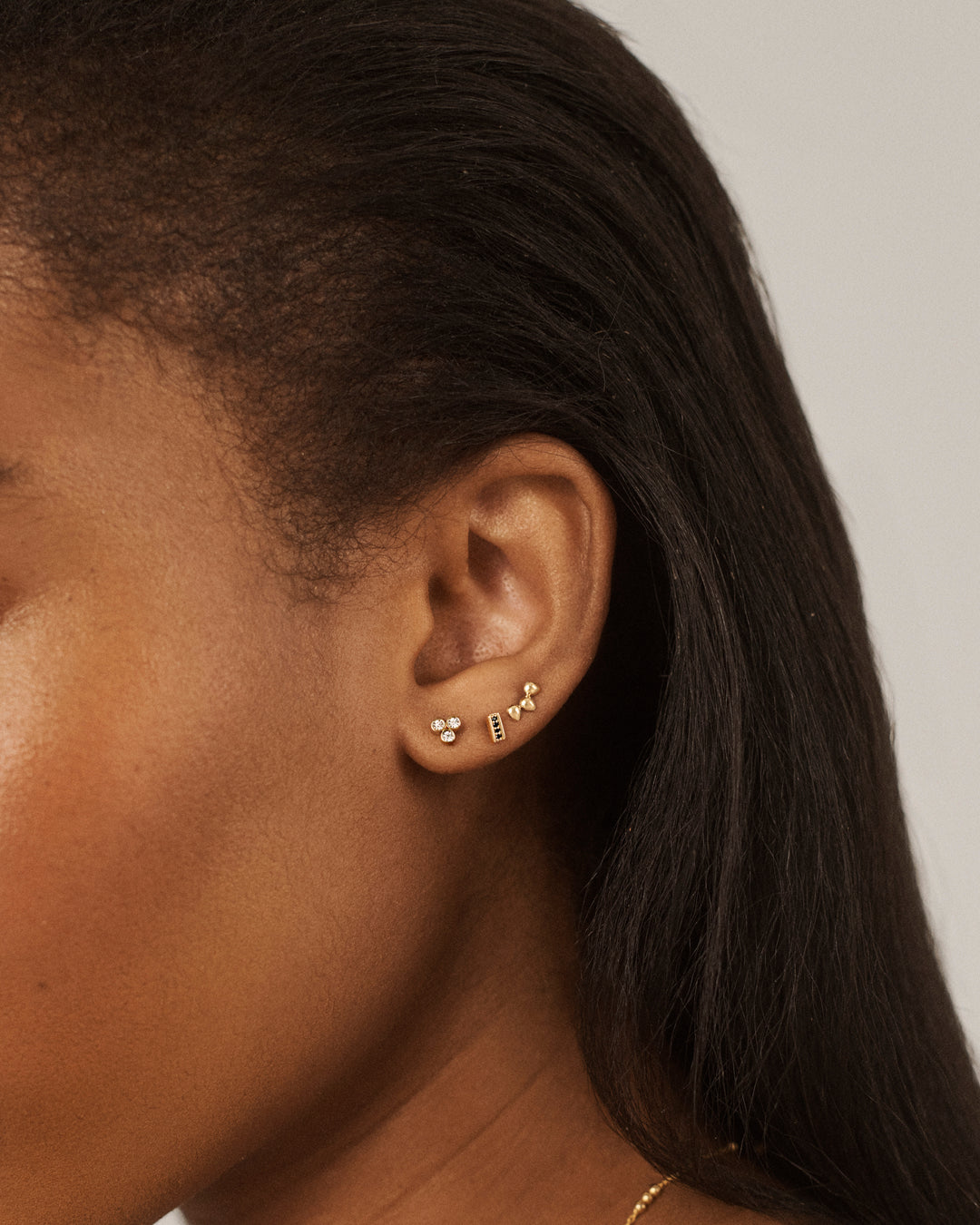 Mini Nugget Cluster Flat Back Piercing Stud