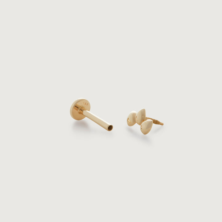 Mini Nugget Cluster Flat Back Piercing Stud