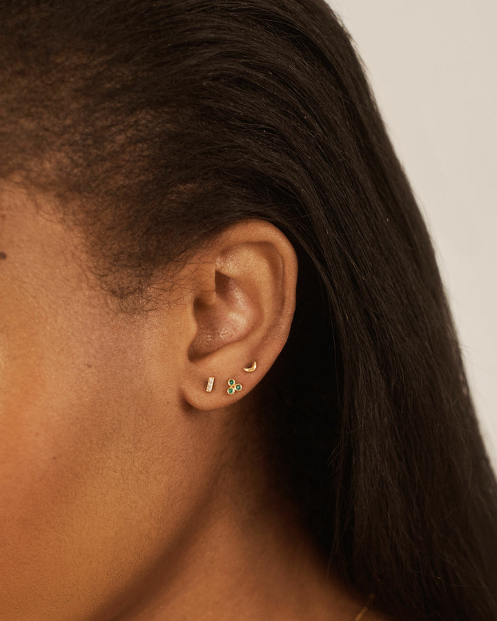 Crescent Moon Flat Back Piercing Stud