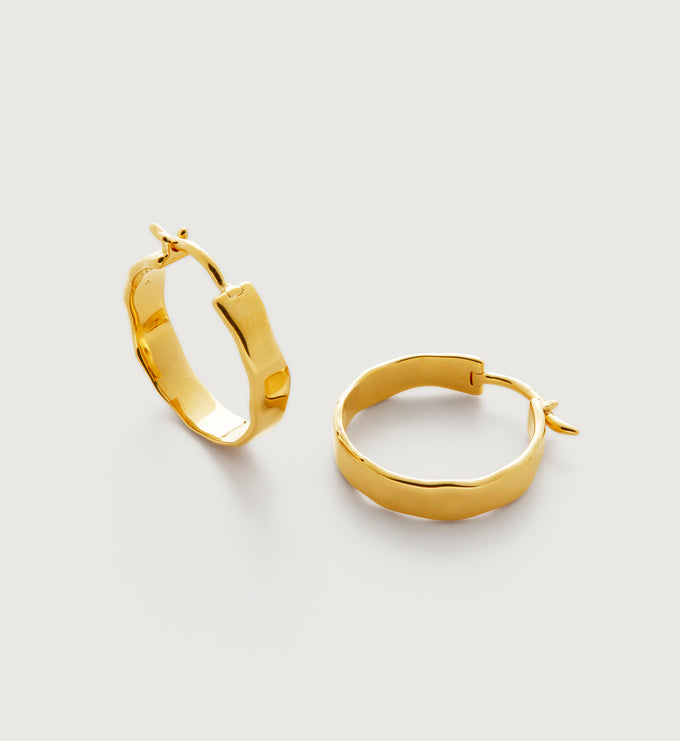 Siren Muse Wave Round Pearl Small Hoop Earrings