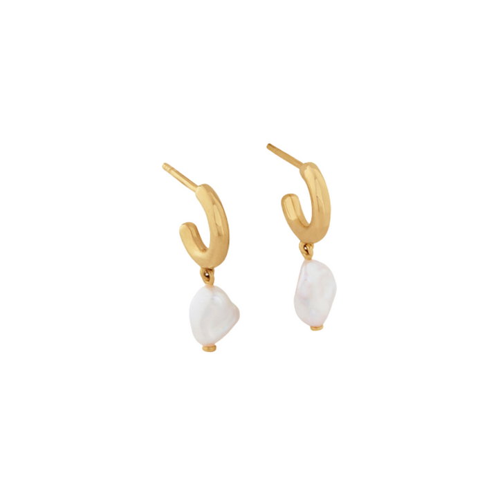 Nura Keshi Pearl Huggie Earrings