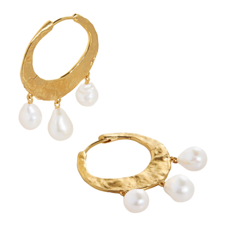 Capri Baroque Pearl Medium Hoop Earrings