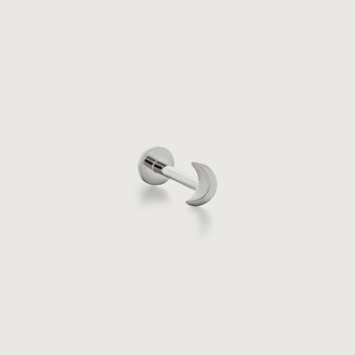 Crescent Moon Flat Back Piercing Stud