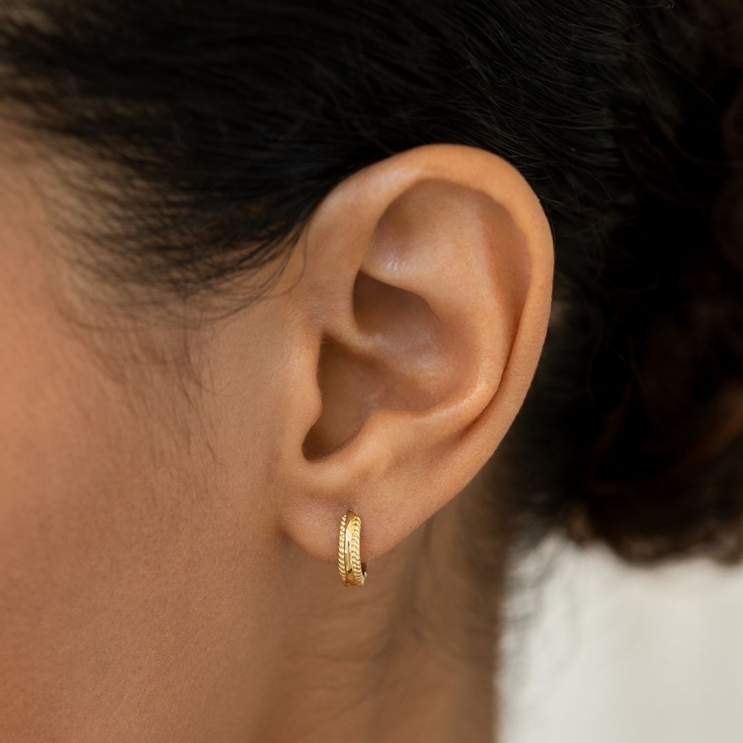 Vintage Chunky Gold Hoop Earrings - Trianna