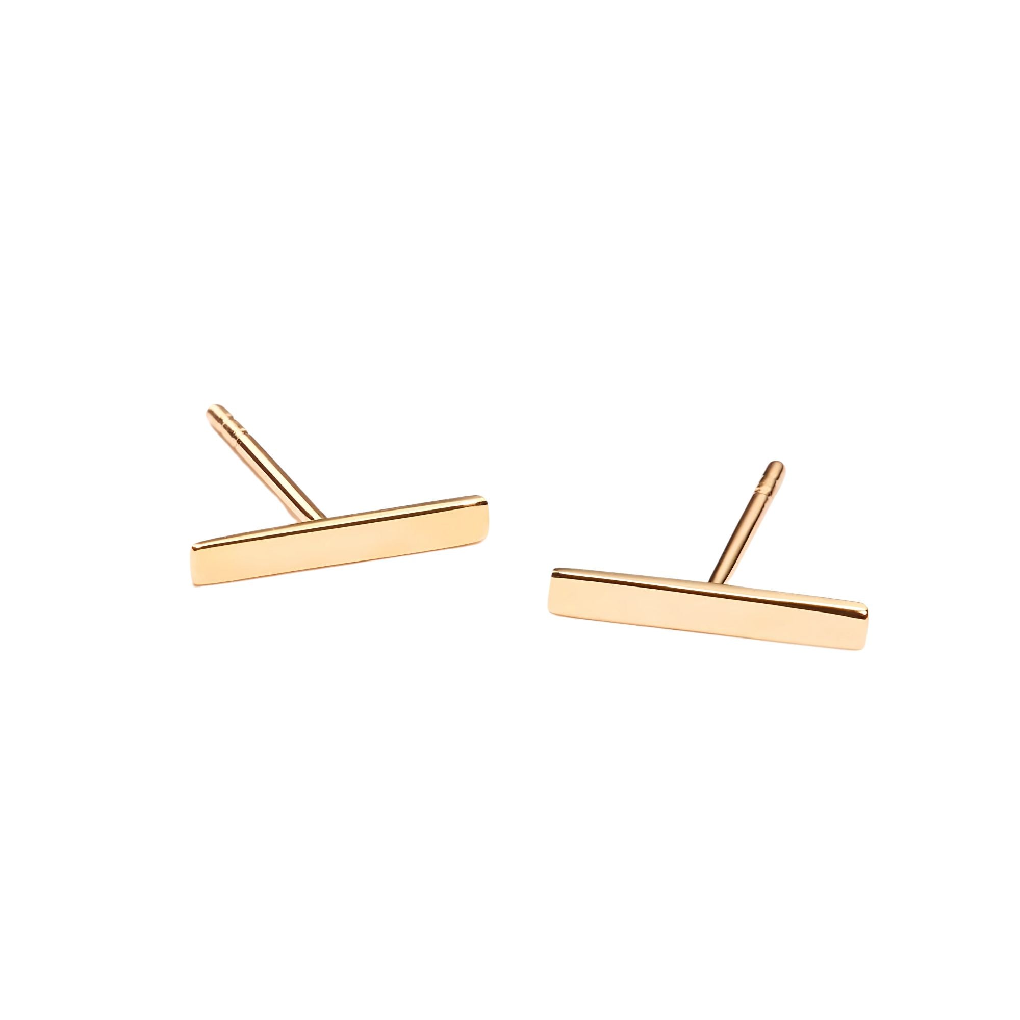 14k Gold Bar Earrings