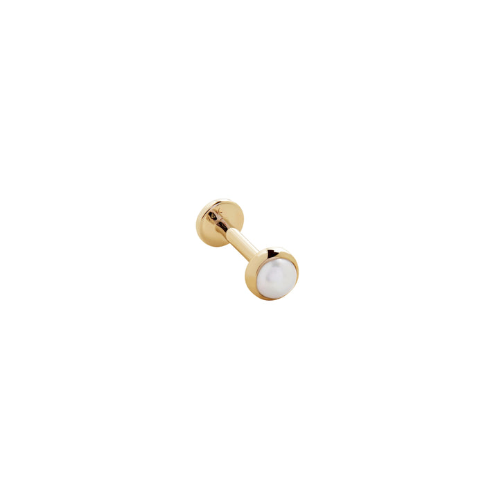 Button Pearl Flat Back Piercing Stud