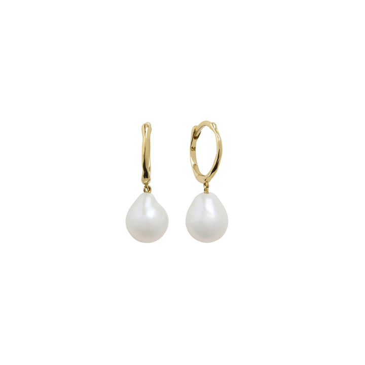 Small Baroque Pearl Huggie Earrings
