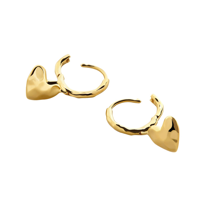 Heart Drop Huggie Earrings