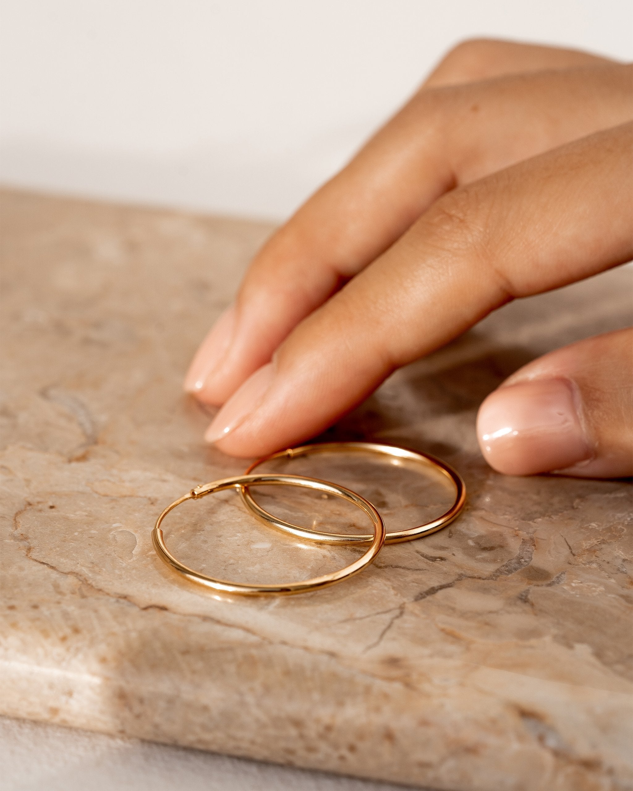14k Gold Hoops 10mm - Sonia