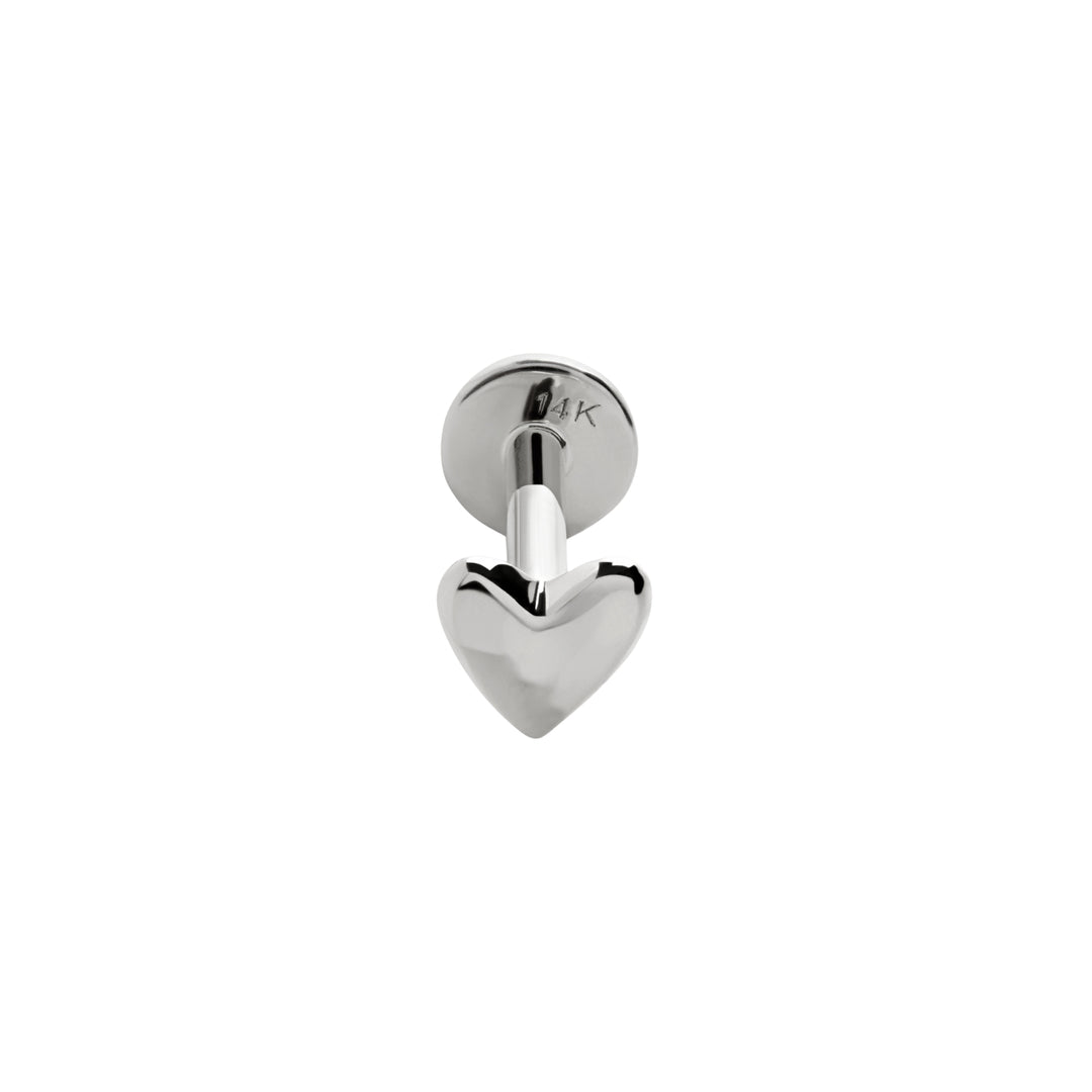 Heart Flat Back Piercing Stud