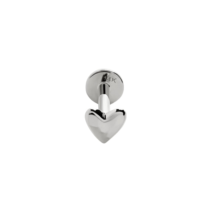 Heart Flat Back Piercing Stud