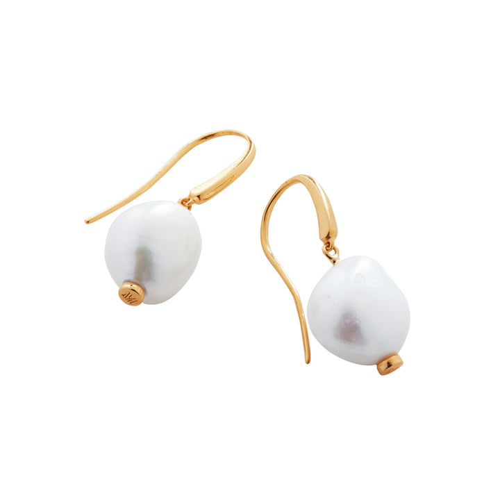 Nura Keshi Pearl Wire Earrings