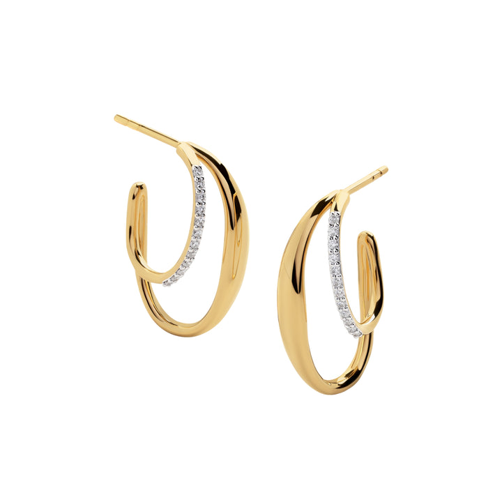 Nura Wrap Diamond Medium Hoop Earrings