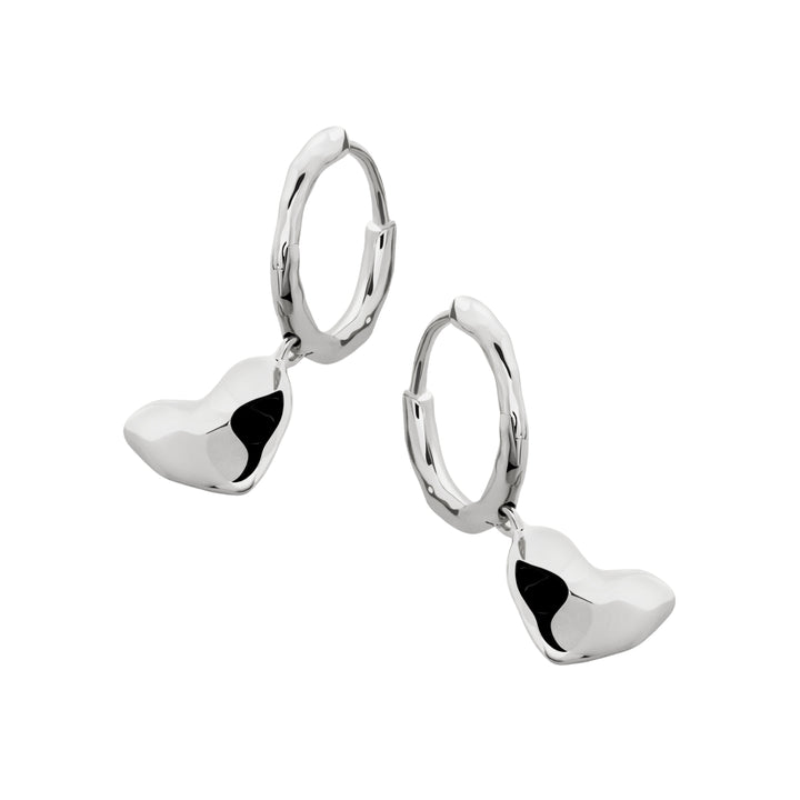 Heart Drop Huggie Earrings