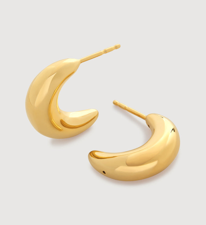 Crescent Moon Medium Hoop Earrings