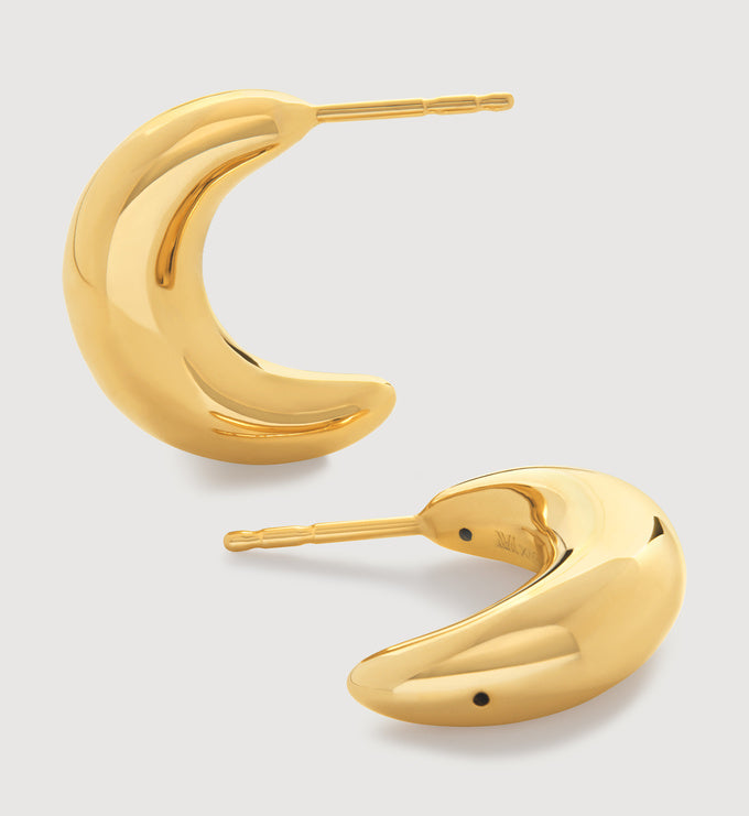 Crescent Moon Medium Hoop Earrings