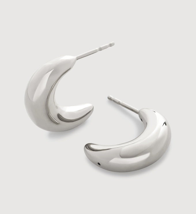 Crescent Moon Medium Hoop Earrings