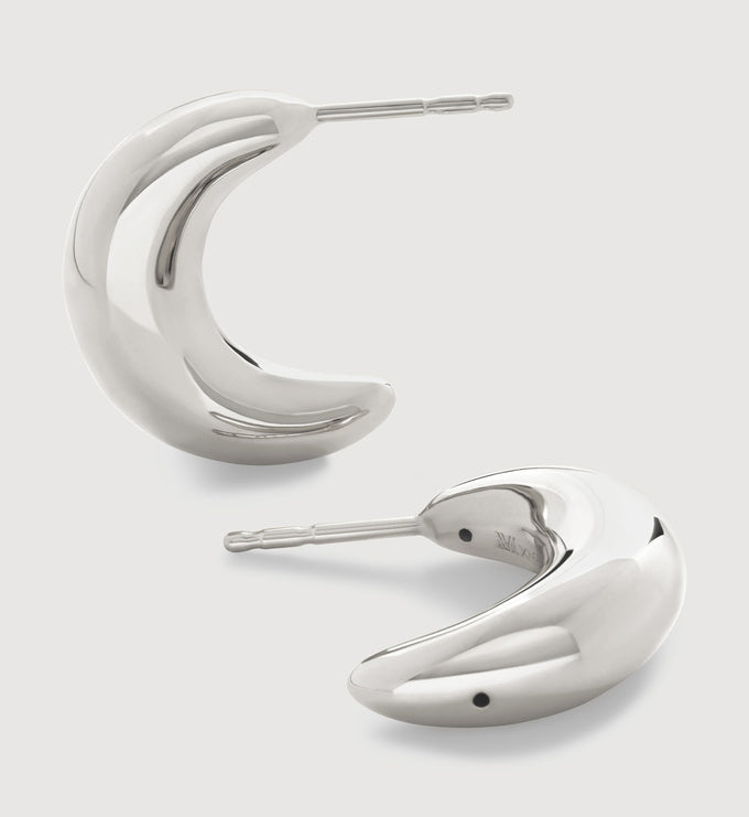 Crescent Moon Medium Hoop Earrings
