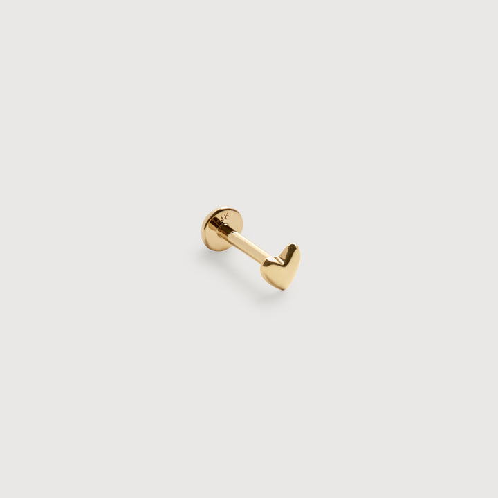 Heart Flat Back Piercing Stud