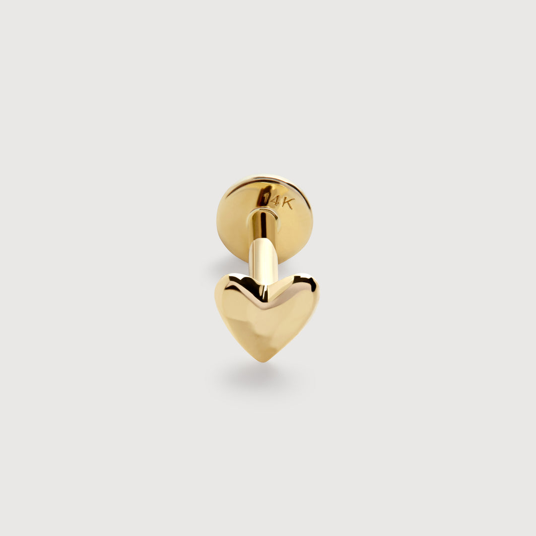 Heart Flat Back Piercing Stud