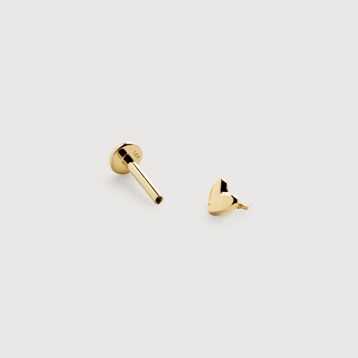 Heart Flat Back Piercing Stud