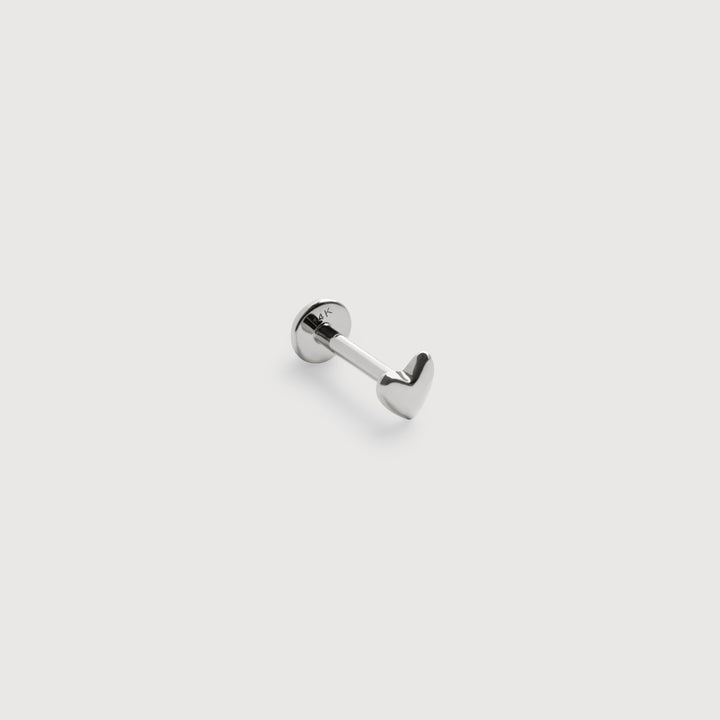 Heart Flat Back Piercing Stud