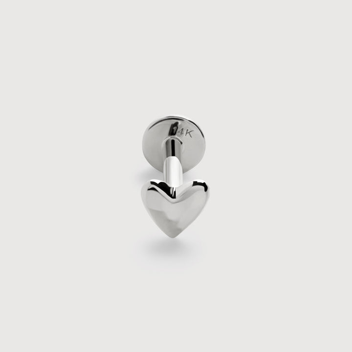Heart Flat Back Piercing Stud